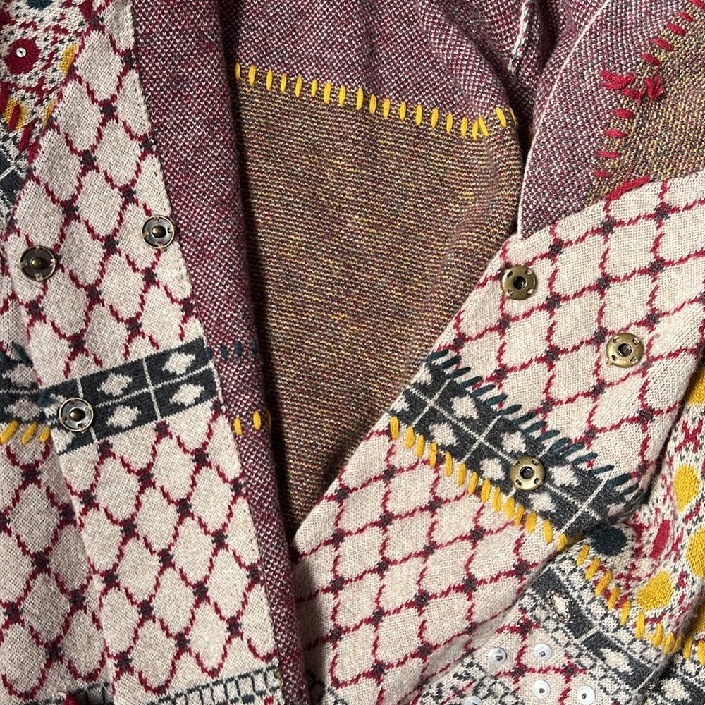 Angel Of The North Satpura Sweater Coat Embellished Cardigan Anthropologie M - Picture 12 of 16